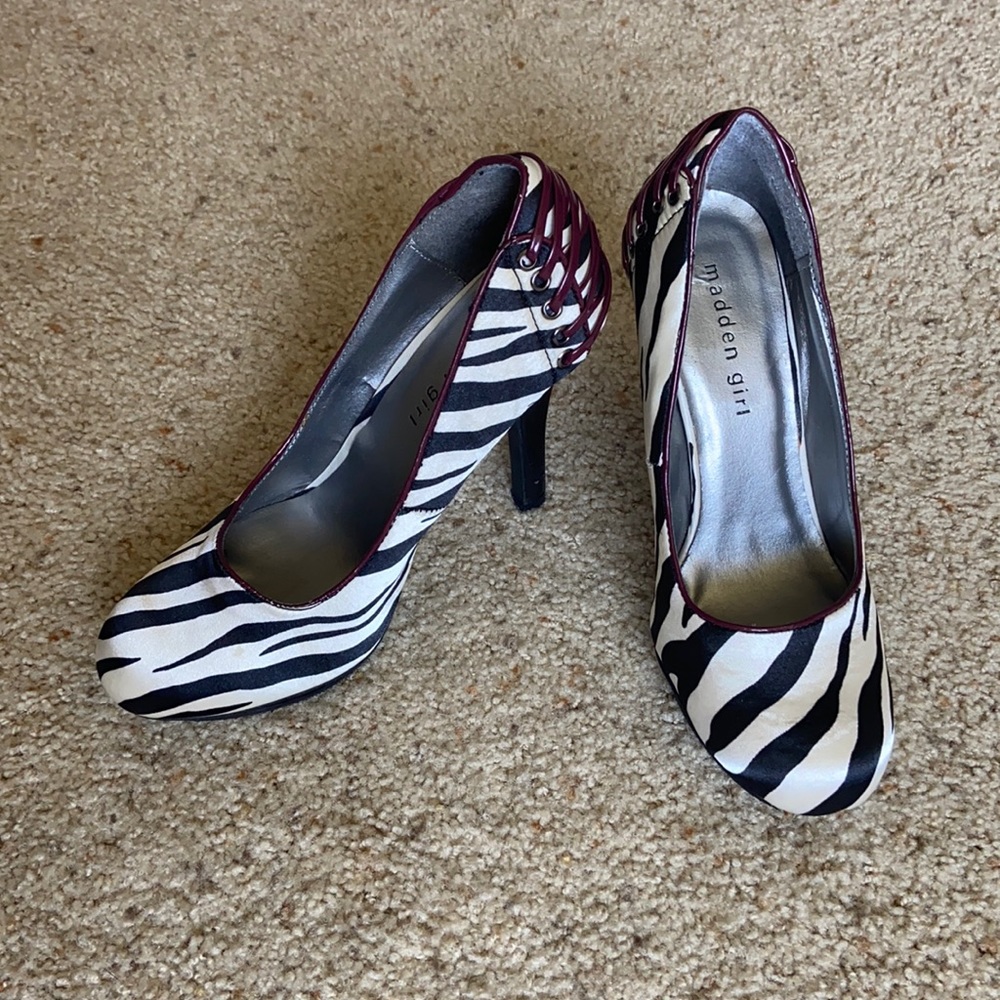 Madden girl zebra print heels